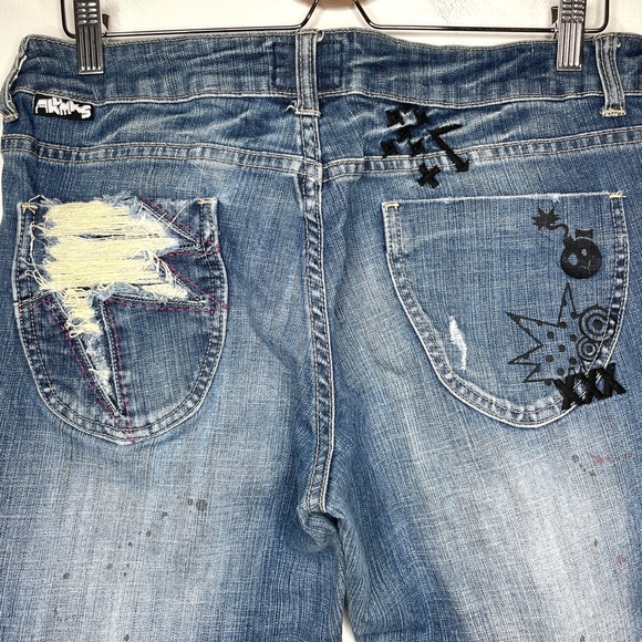 AKDMKS Akademiks Women’s Patch Distressed Jeans - Picture 10 of 14